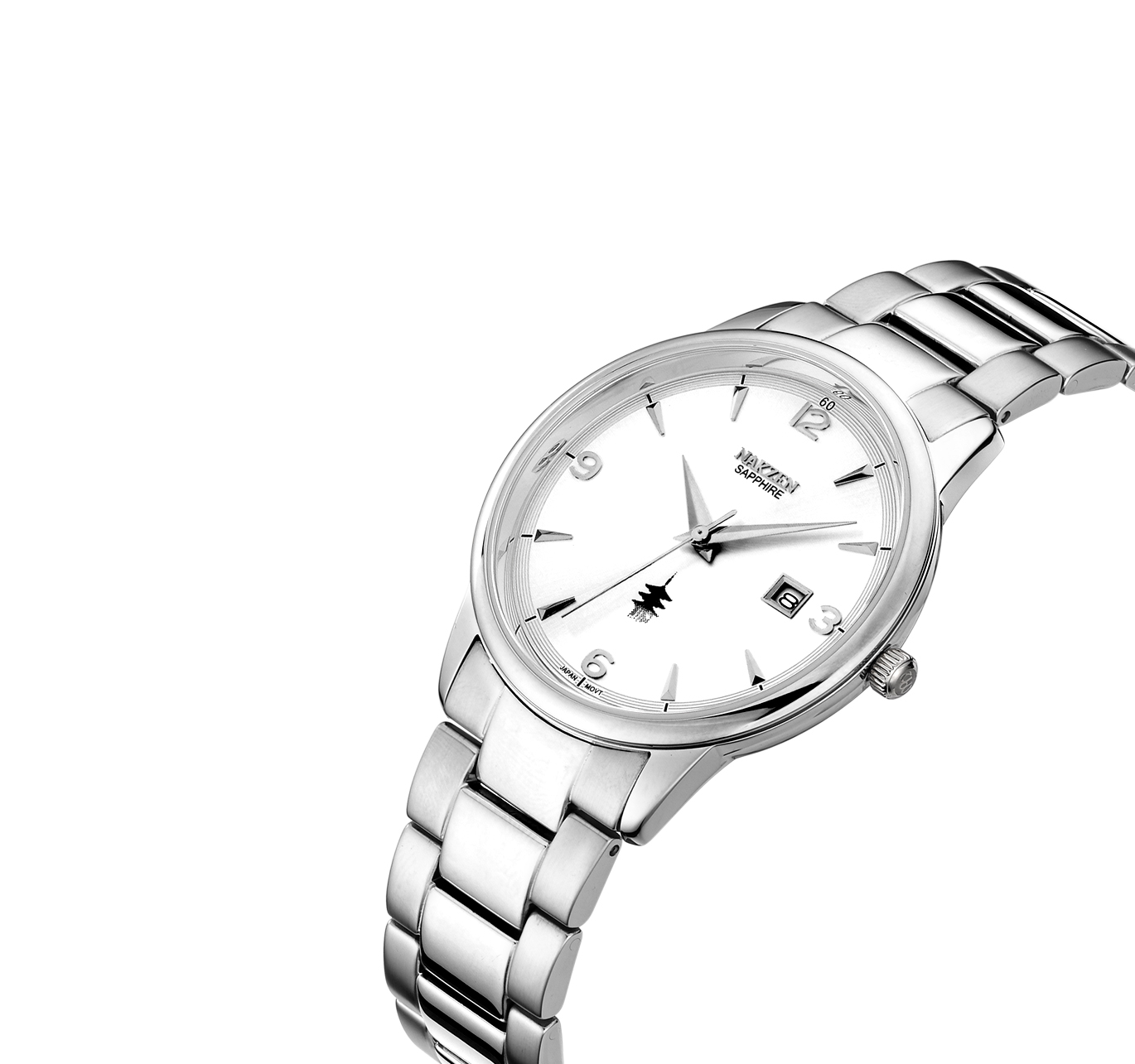  NAKZEN メンズ腕時計日本クォーツミニマリストステンレススチールスリム腕時計ブラックダイヤル3トーンSS1006G-7  