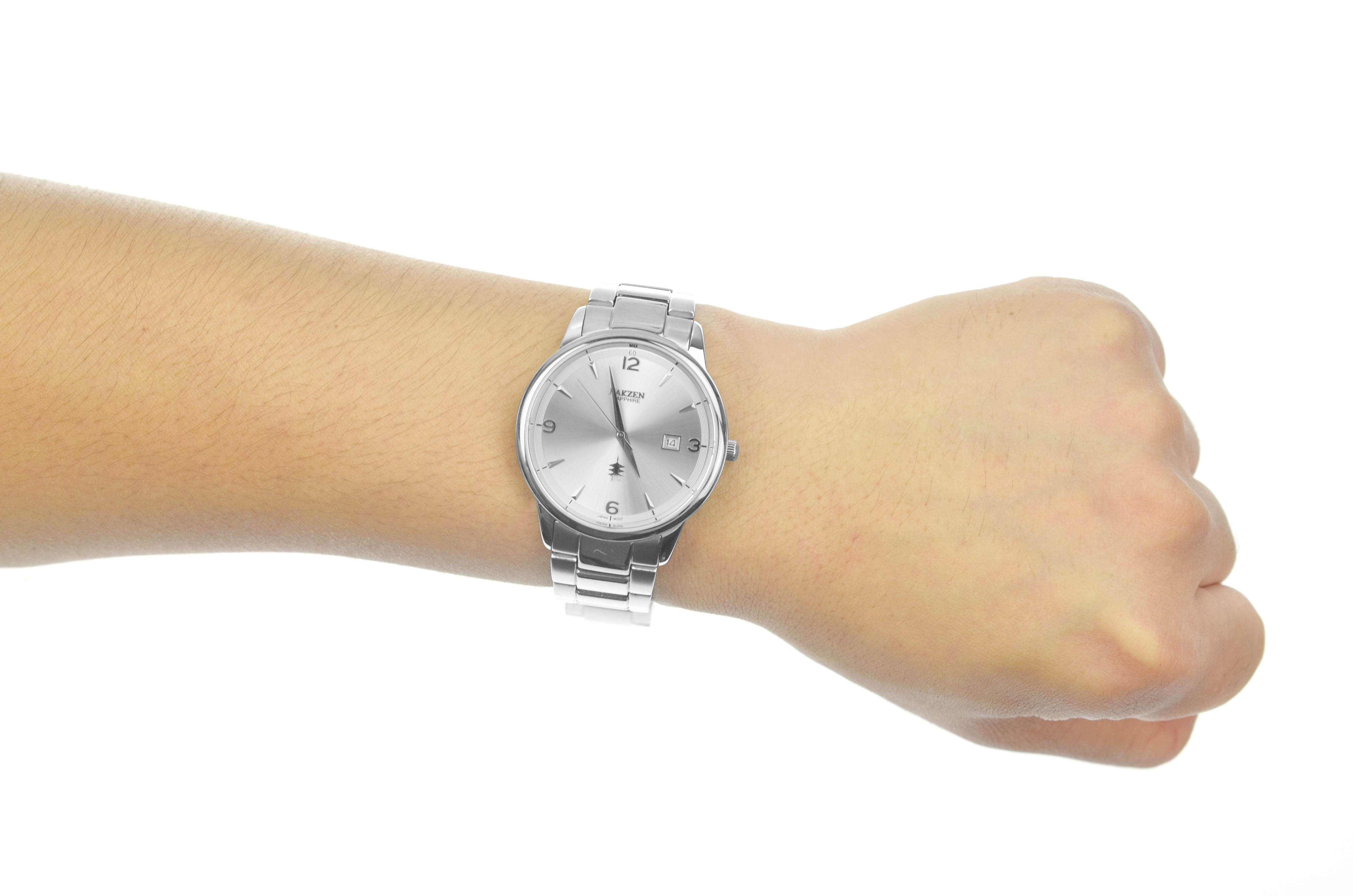  NAKZEN メンズ腕時計日本クォーツミニマリストステンレススチールスリム腕時計ブラックダイヤル3トーンSS1006G-7  