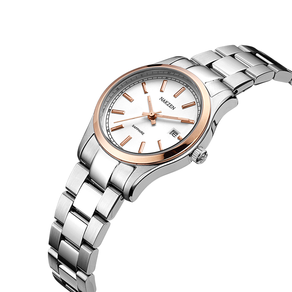 NAKZEN 女性カジュアルビジネスクォーツ時計レディーストップブランドの高級女性ローズゴールド腕時計ガール時計  