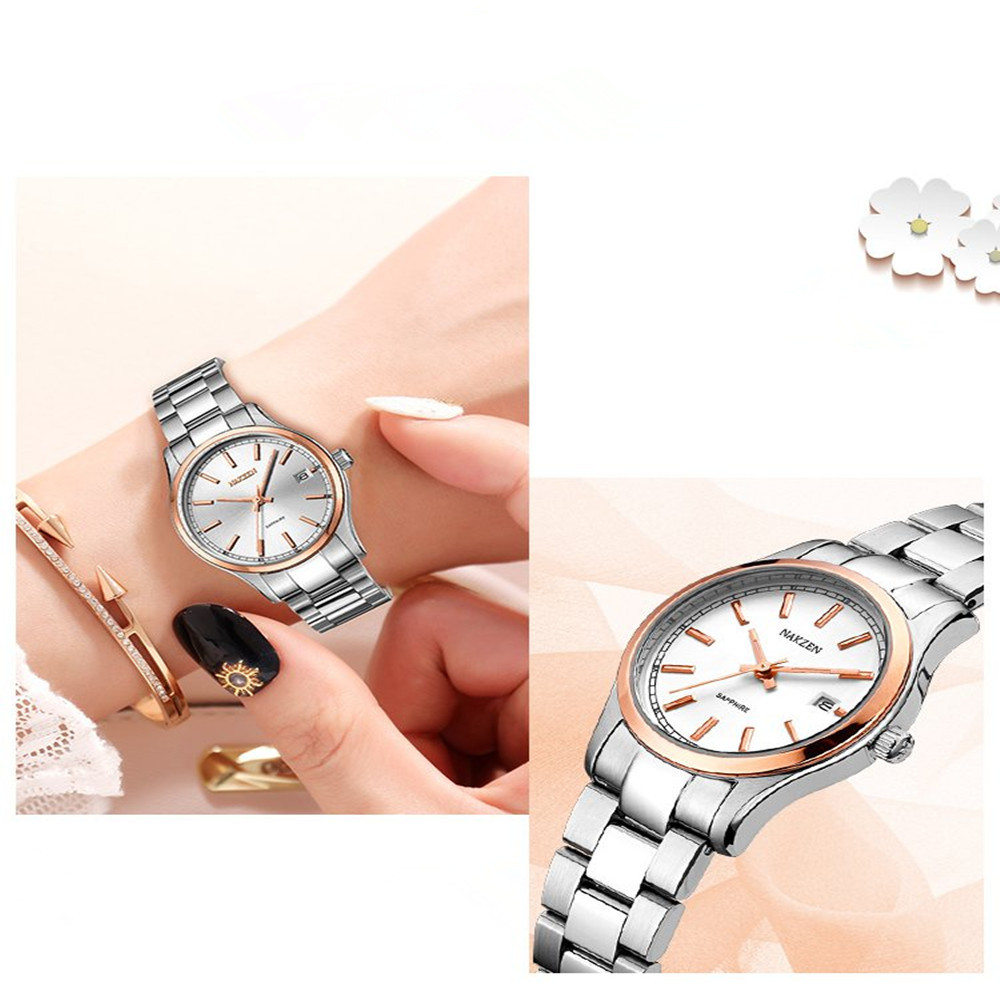  NAKZEN 女性カジュアルビジネスクォーツ時計レディーストップブランドの高級女性ローズゴールド腕時計ガール時計  