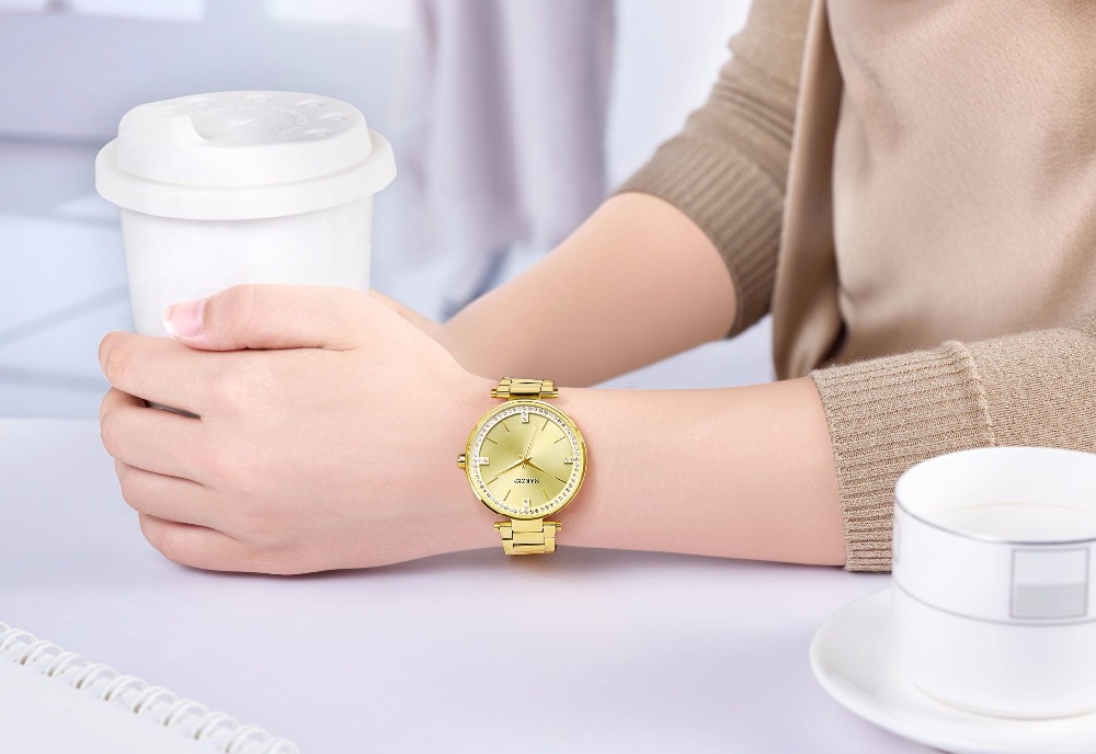 NAKZEN Women Casual Gold Watch Quartz Wristwatches Top Brand Fashion Waterproof Sport Watches Famale Clock  