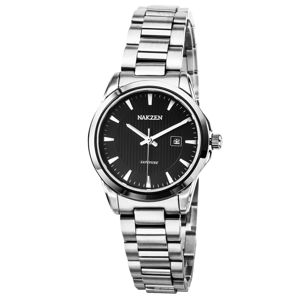 NAKZENレディースビジネスクォーツ時計レディーストップブランドの高級ステンレス鋼女性腕時計女の子時計