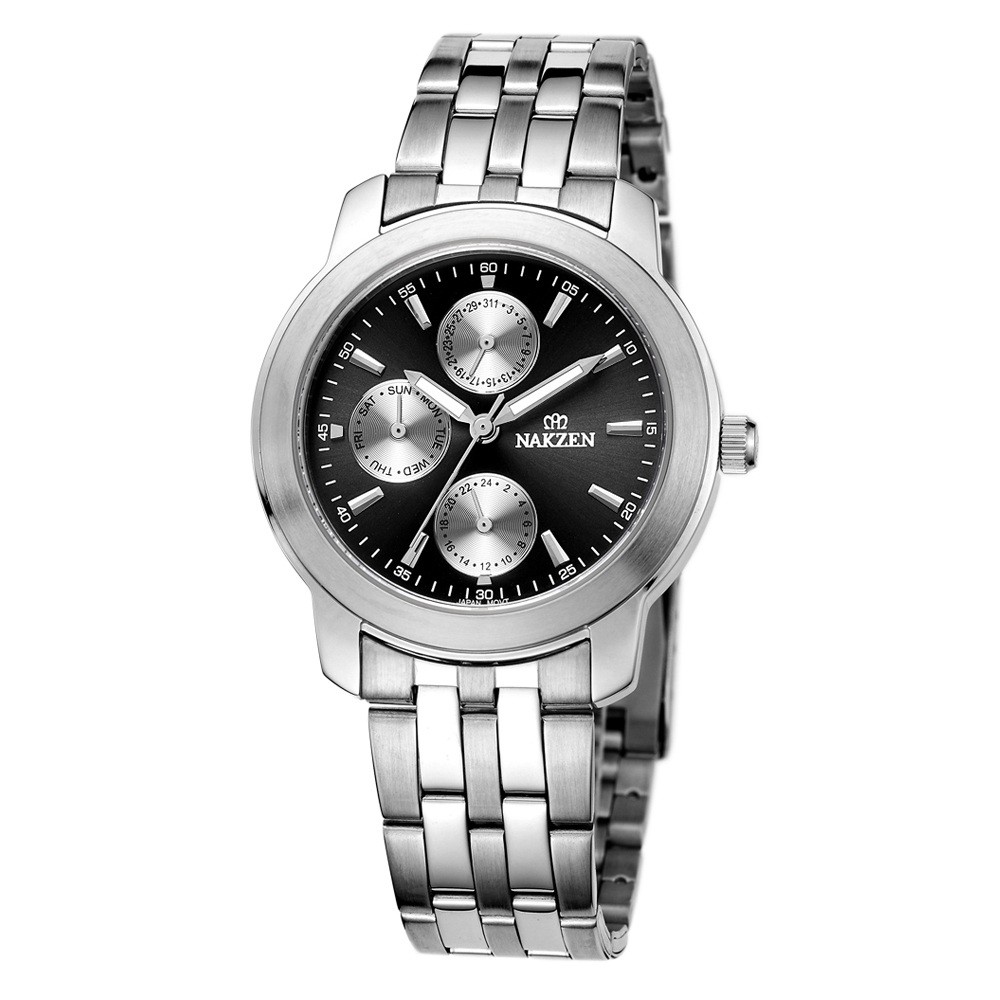 NAKZEN Brand luxury Men Watch Stainless Steel Casual Sport Watches Waterproof Edifice Watch Male Quartz Clock 