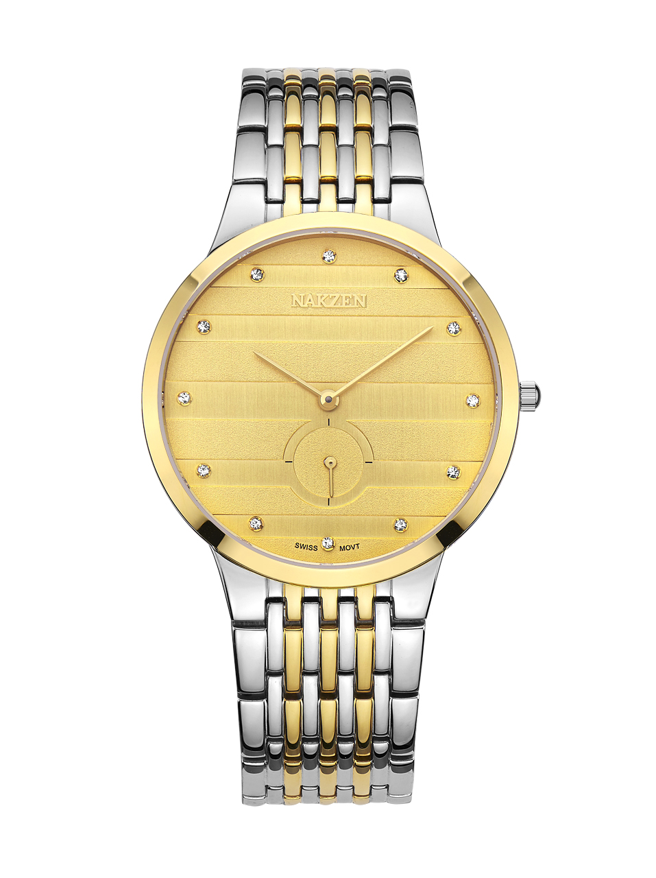 NAKZEN Commerce Diamond Men Watch Famous Luxury Brand Sapphire Watches Men's Stainless Steel Simple Black Gold Watch Male Clock