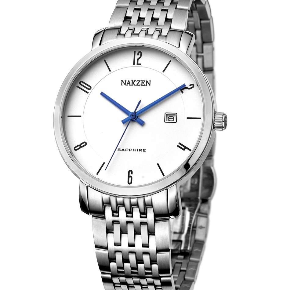 NAKZEN Luxury Brand Men's Quartz Watches Waterproof Sapphire Clock Simple Business Watch Classic Male Watch