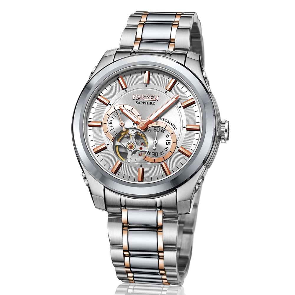 NAKZEN Stainless Steel Automatic Mechanical Watch Luminous Sapphire Watch Brand Luxury Classic Business Male Edific Watch Clock