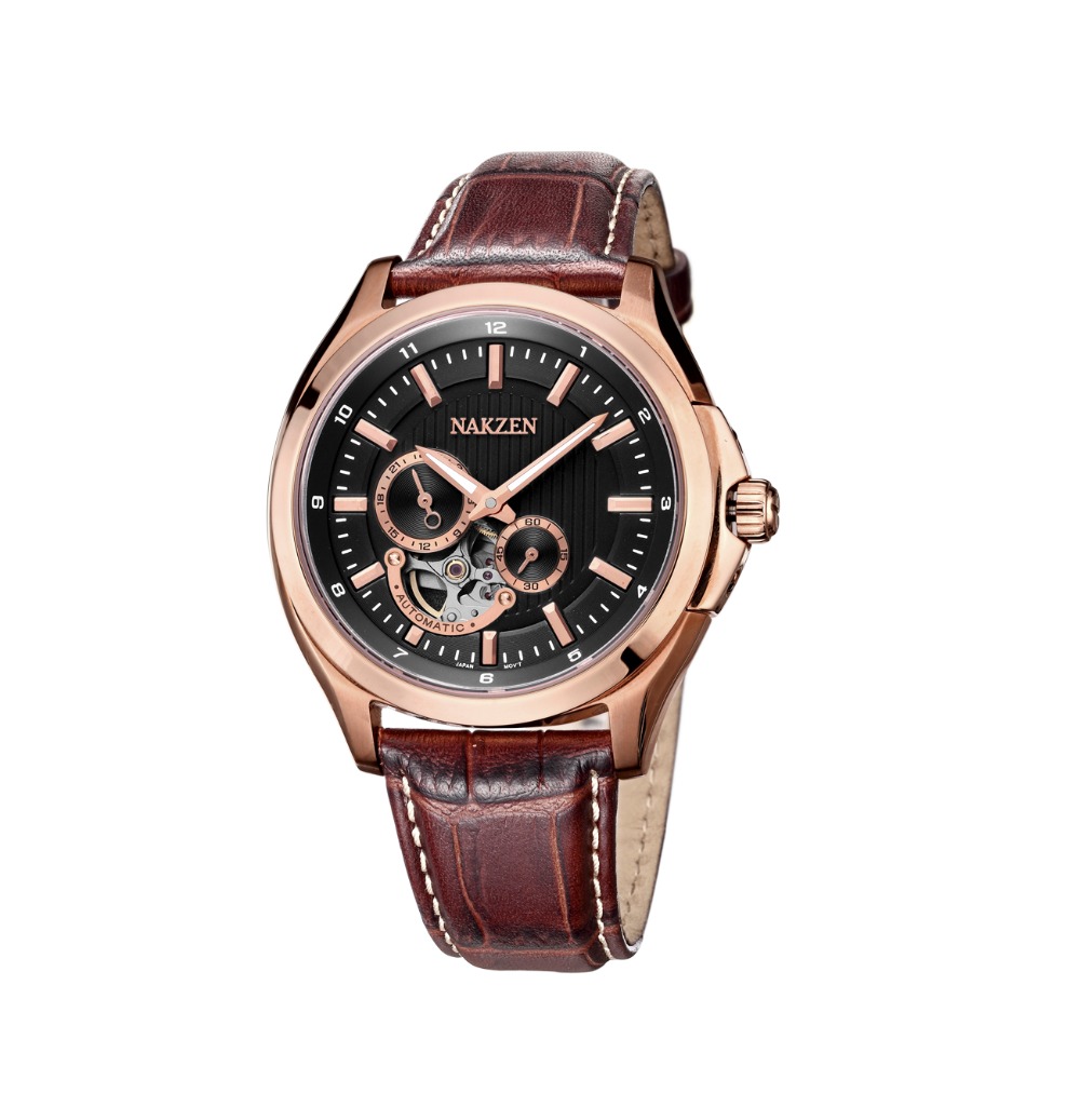 NAKZEN Automatic Mechanical Men Watches Luxury Brand Wrist Watch Skeleton Sapphire Waterproof Watch Men Clock