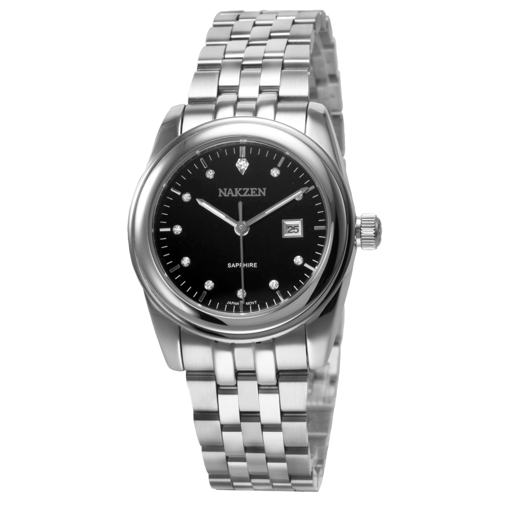 NAKZEN Womens Gold Luxury Quartz Diamond Watch Calendar Display Women Full Steel Wrist Watch Female Clock